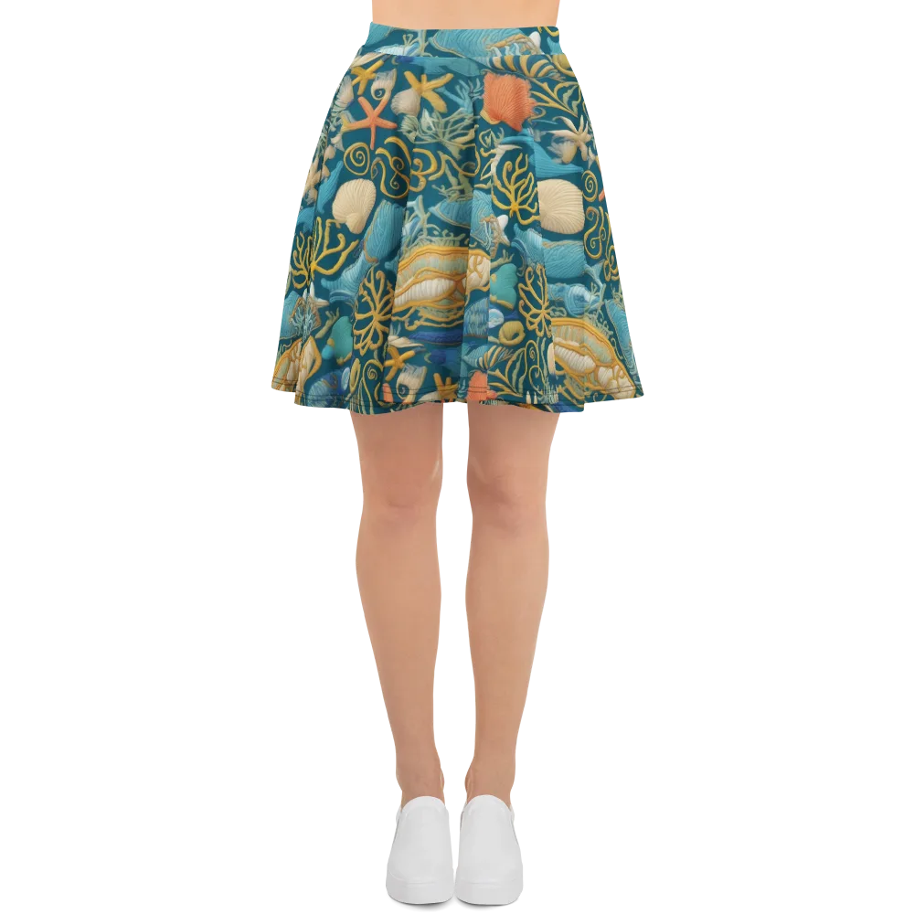 Tidepool Tapestry on Skater Skirt — Front