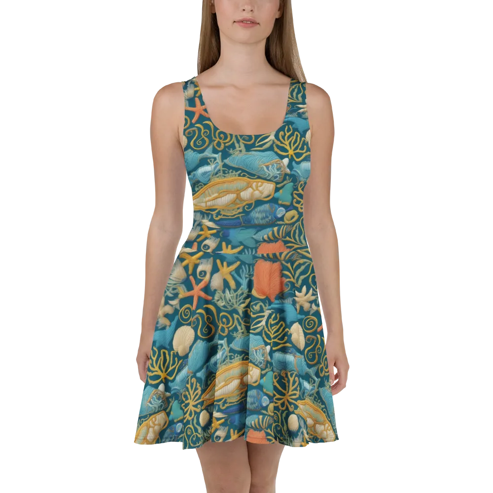 Tidepool Tapestry on Skater Dress — Front