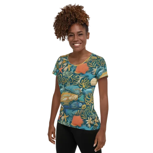 Tidepool Tapestry on a Women's Athletic T-Shirt
