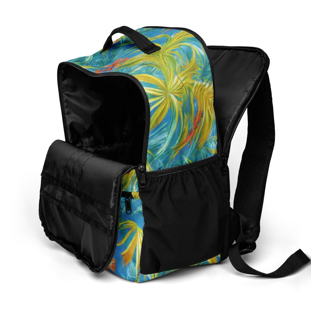 Azure Palm Reverie on Utility Backpack — Product details 2