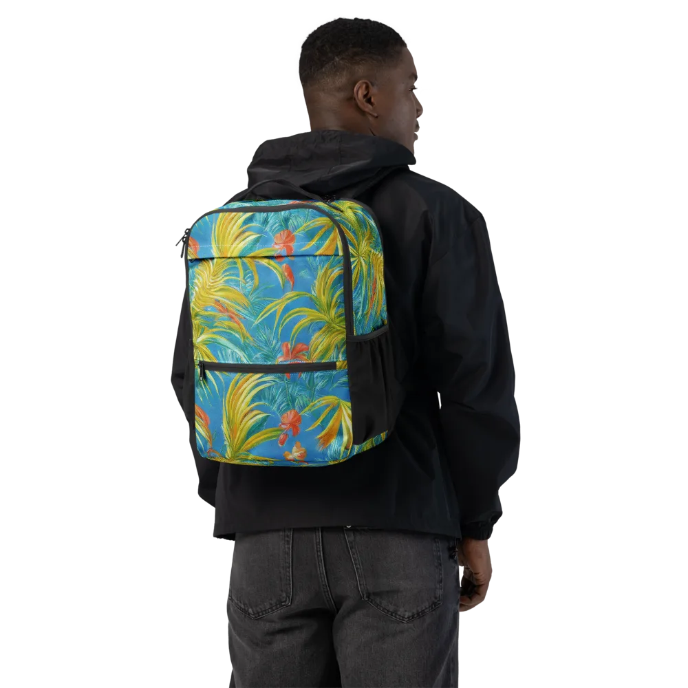 Azure Palm Reverie on Utility Backpack — Back