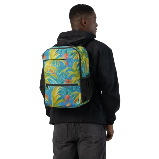 Azure Palm Reverie on a Utility Backpack