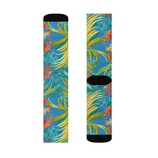 Azure Palm Reverie on a Socks
