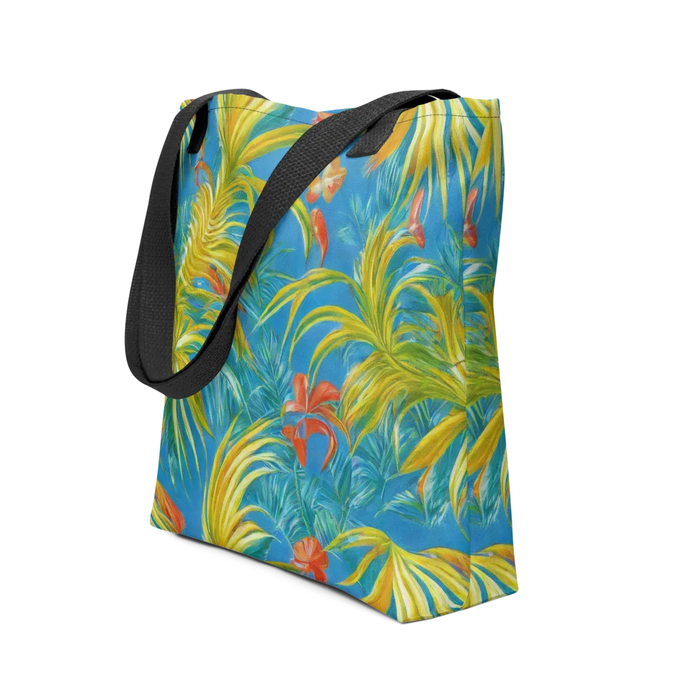 Azure Palm Reverie on Tote Bag — Front