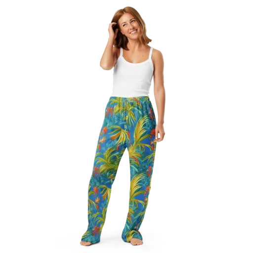 Azure Palm Reverie on a Women's Pajama Pants