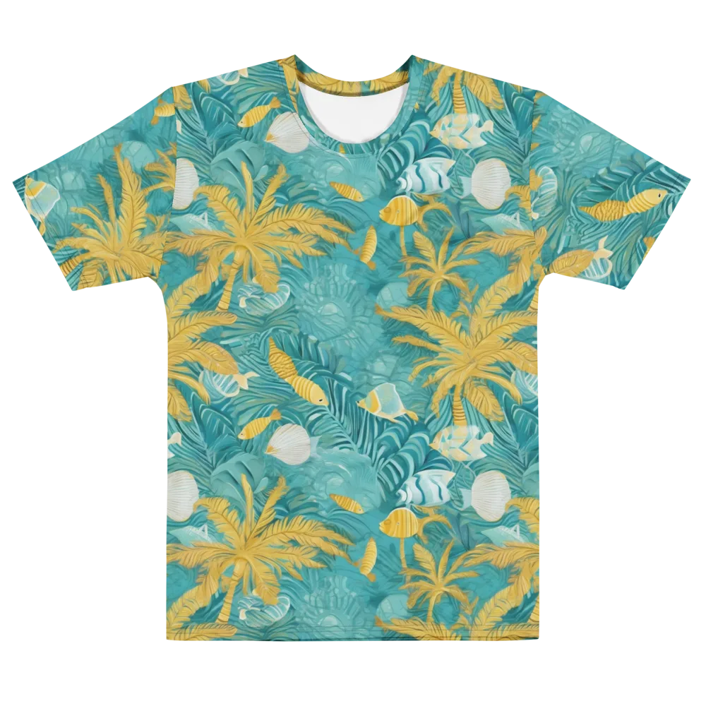 Golden Lagoon on Men's Cotton Crew Neck T-Shirt — Front