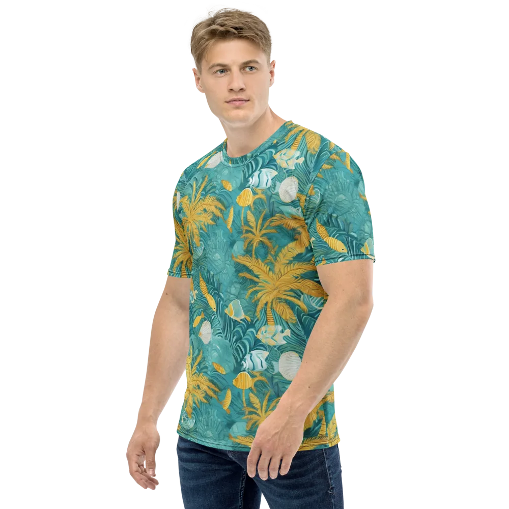 Golden Lagoon on Men's Crew Neck T-Shirt — Left