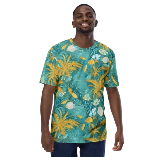 Golden Lagoon on a Men's Crew Neck T-Shirt