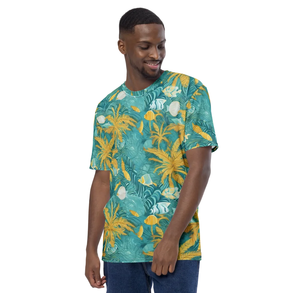 Golden Lagoon on Men's Crew Neck T-Shirt — Left