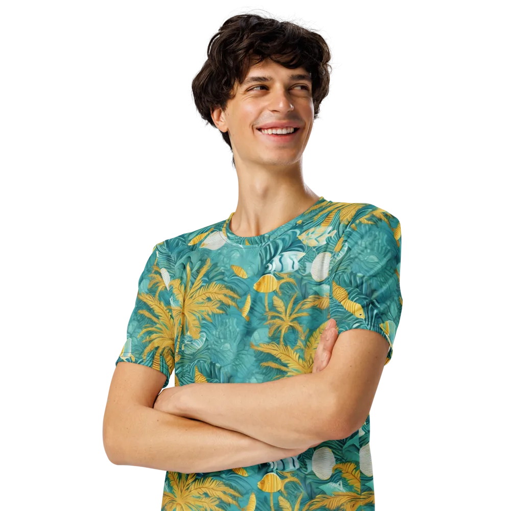 Golden Lagoon on Men's Crew Neck T-Shirt — Left Front