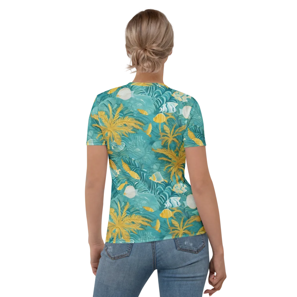 Golden Lagoon on Women's Crew Neck T-Shirt — Back
