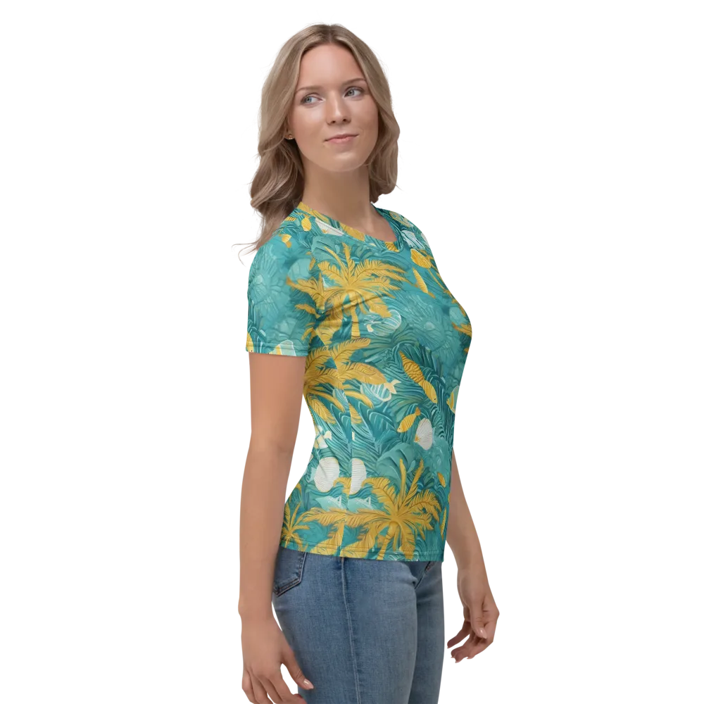 Golden Lagoon on Women's Crew Neck T-Shirt — Right