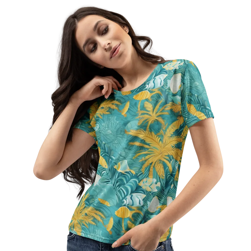 Golden Lagoon on Women's Crew Neck T-Shirt — Left Front