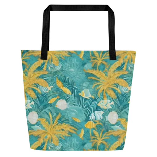 Golden Lagoon on a Large Tote Bag W/ Pocket