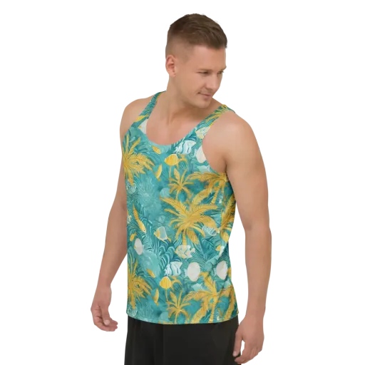 Golden Lagoon on a Men's Tank Top