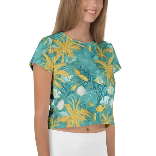 Golden Lagoon on a Crop Tee