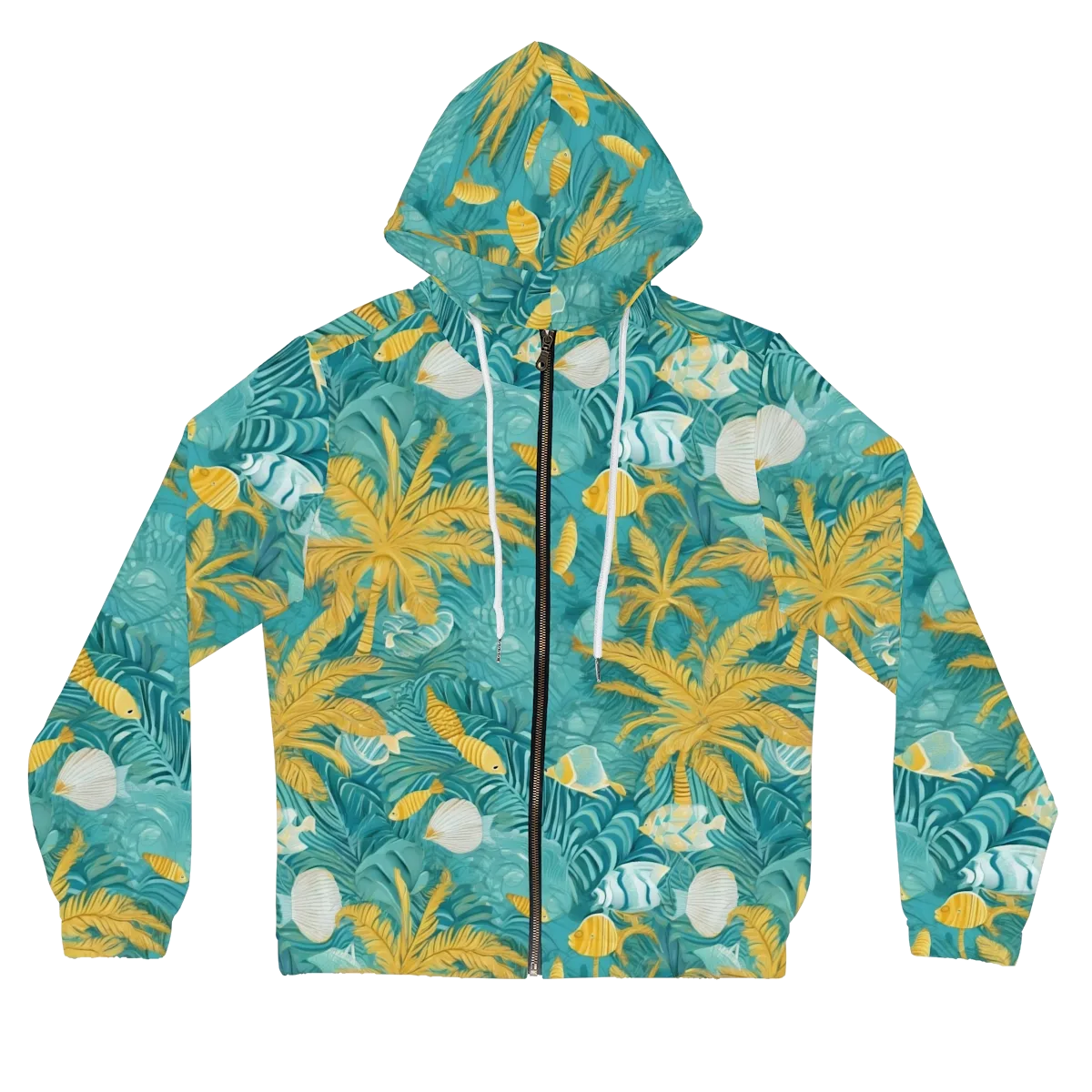 Golden Lagoon on Women's Full-Zip Hoodie — Front