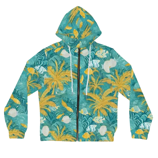Golden Lagoon on a Women's Full-Zip Hoodie
