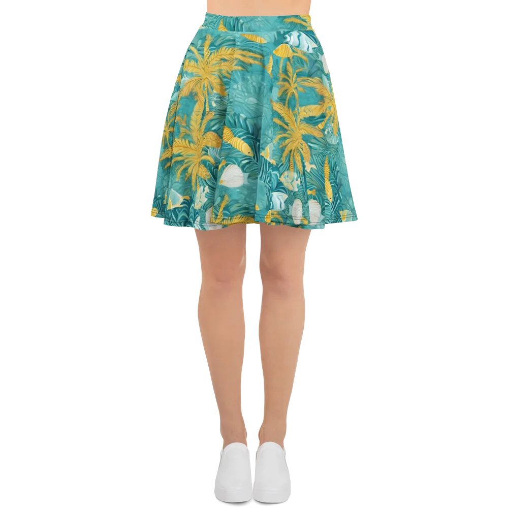 Golden Lagoon on Skater Skirt — Front
