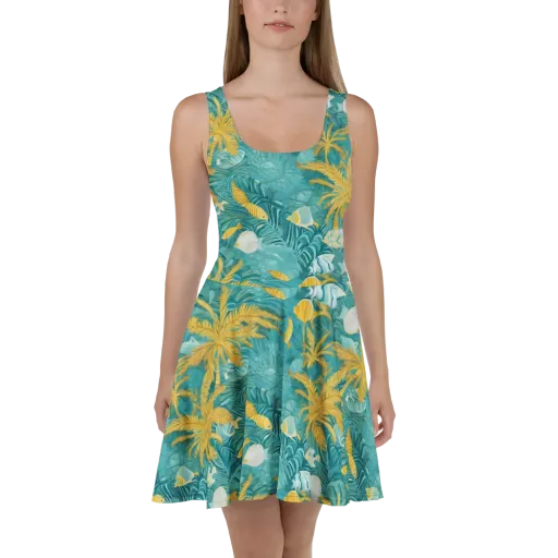 Golden Lagoon on a Skater Dress