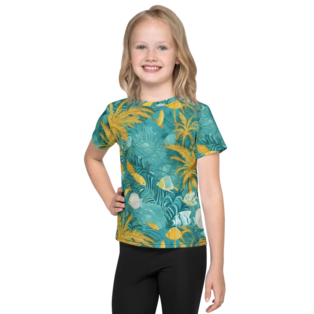 Golden Lagoon on Kids Crew Neck T-Shirt — Front