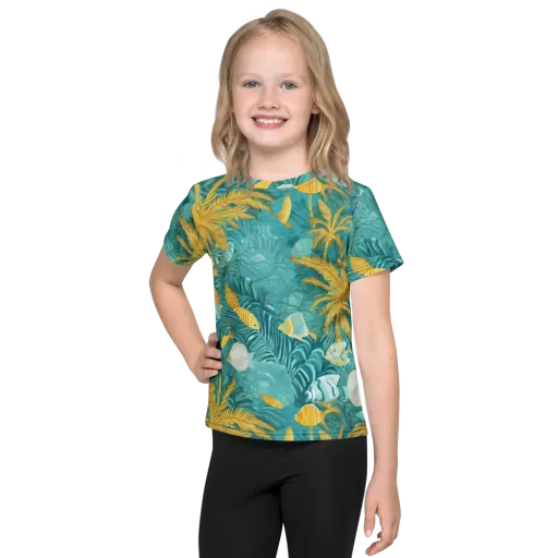 Golden Lagoon on a Kids Crew Neck T-Shirt
