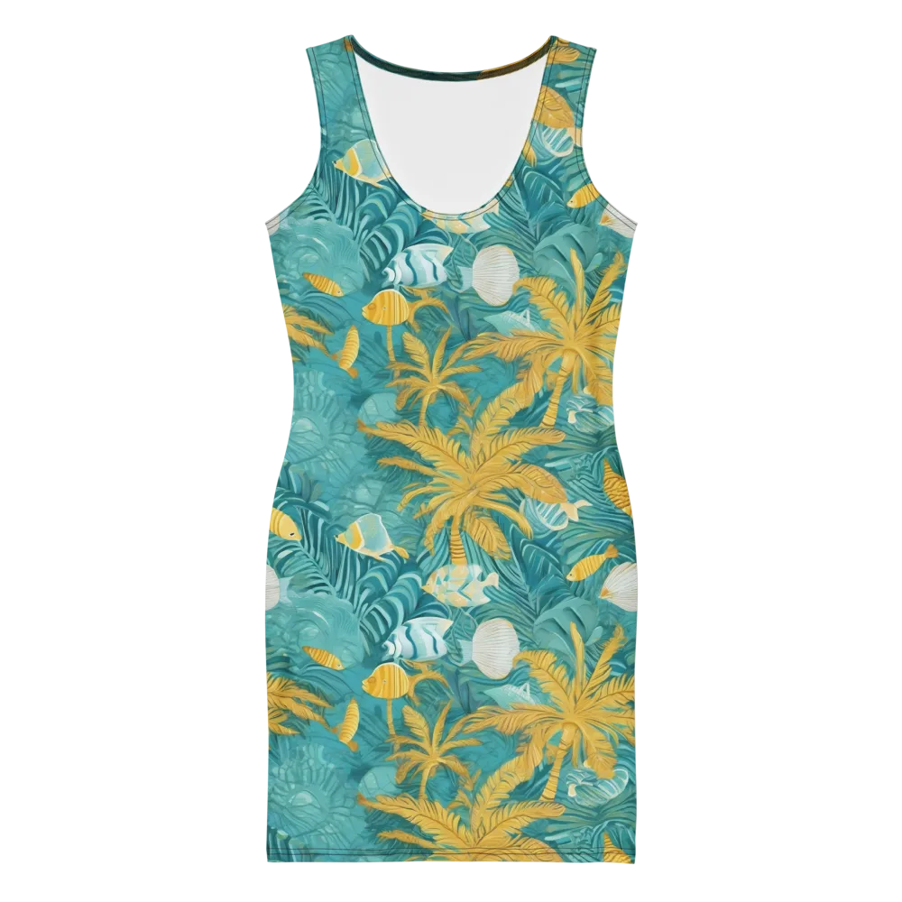 Golden Lagoon on Bodycon Dress — Front