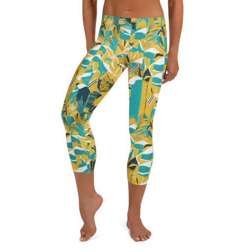 Tropic Geometry on a Capri Leggings