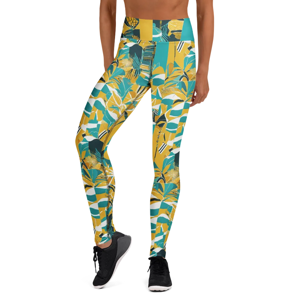 Tropic Geometry on Yoga Leggings — Front