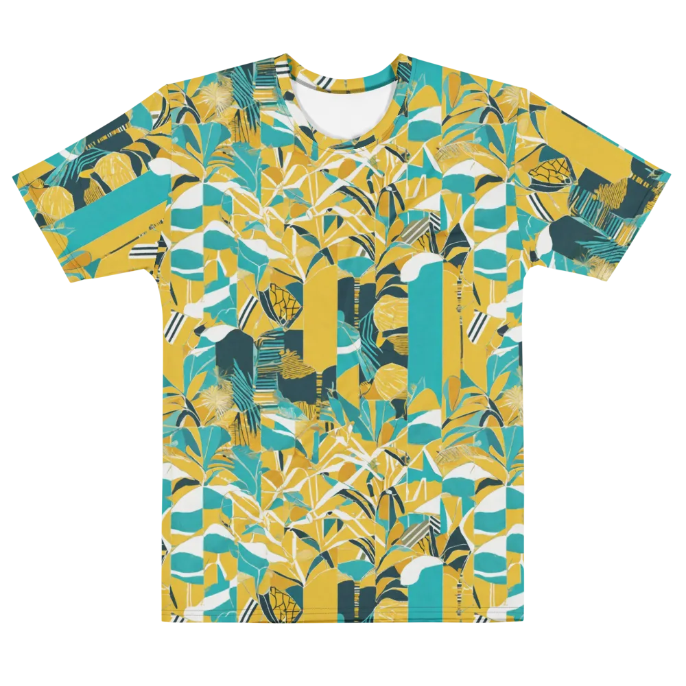 Tropic Geometry on Men's Cotton Crew Neck T-Shirt — Front