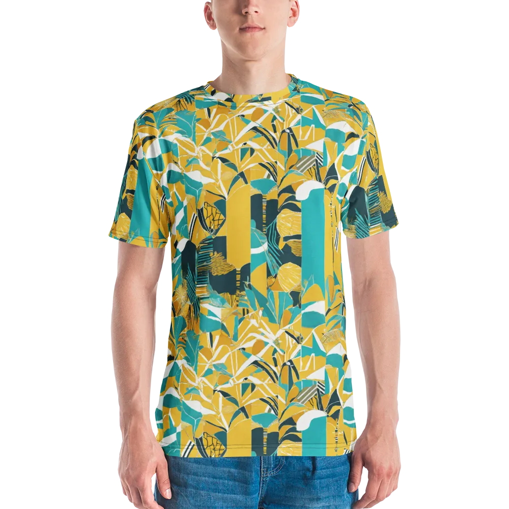 Tropic Geometry on Men's Crew Neck T-Shirt — Front