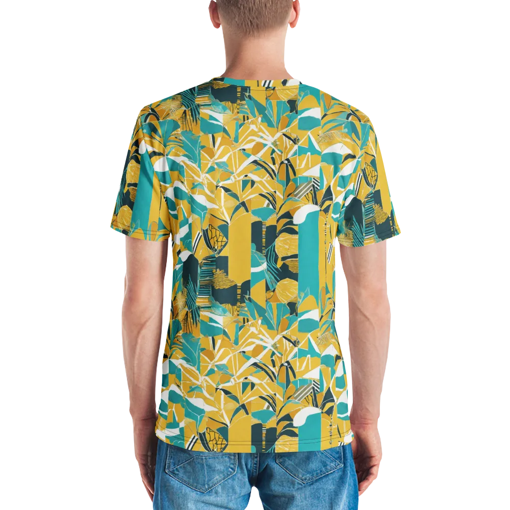 Tropic Geometry on Men's Crew Neck T-Shirt — Back