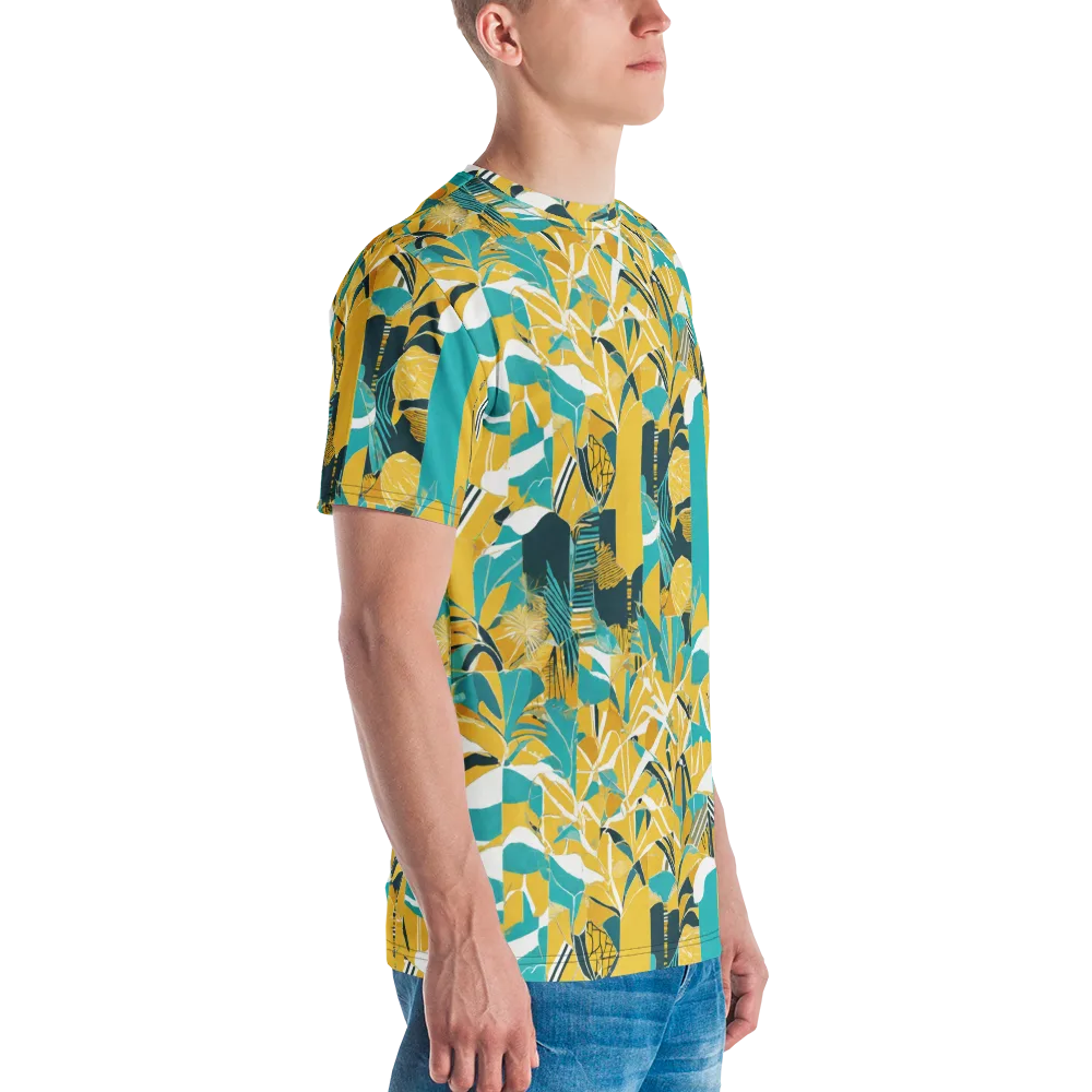 Tropic Geometry on Men's Crew Neck T-Shirt — Right
