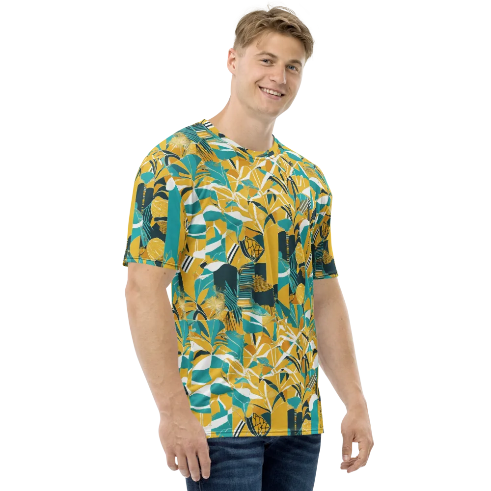 Tropic Geometry on Men's Crew Neck T-Shirt — Right