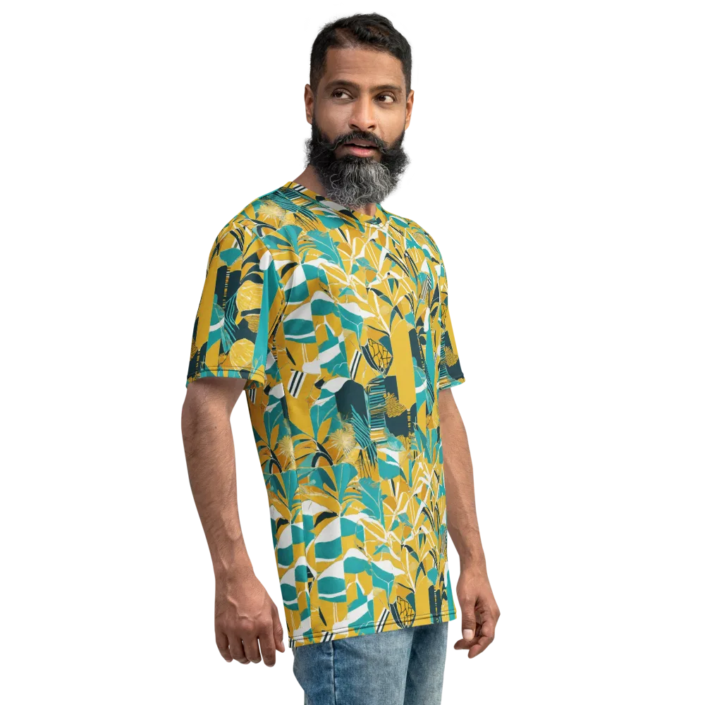 Tropic Geometry on Men's Crew Neck T-Shirt — Right