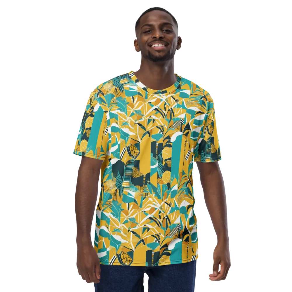 Tropic Geometry on Men's Crew Neck T-Shirt — Front