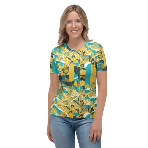 Tropic Geometry on a Women's Crew Neck T-Shirt