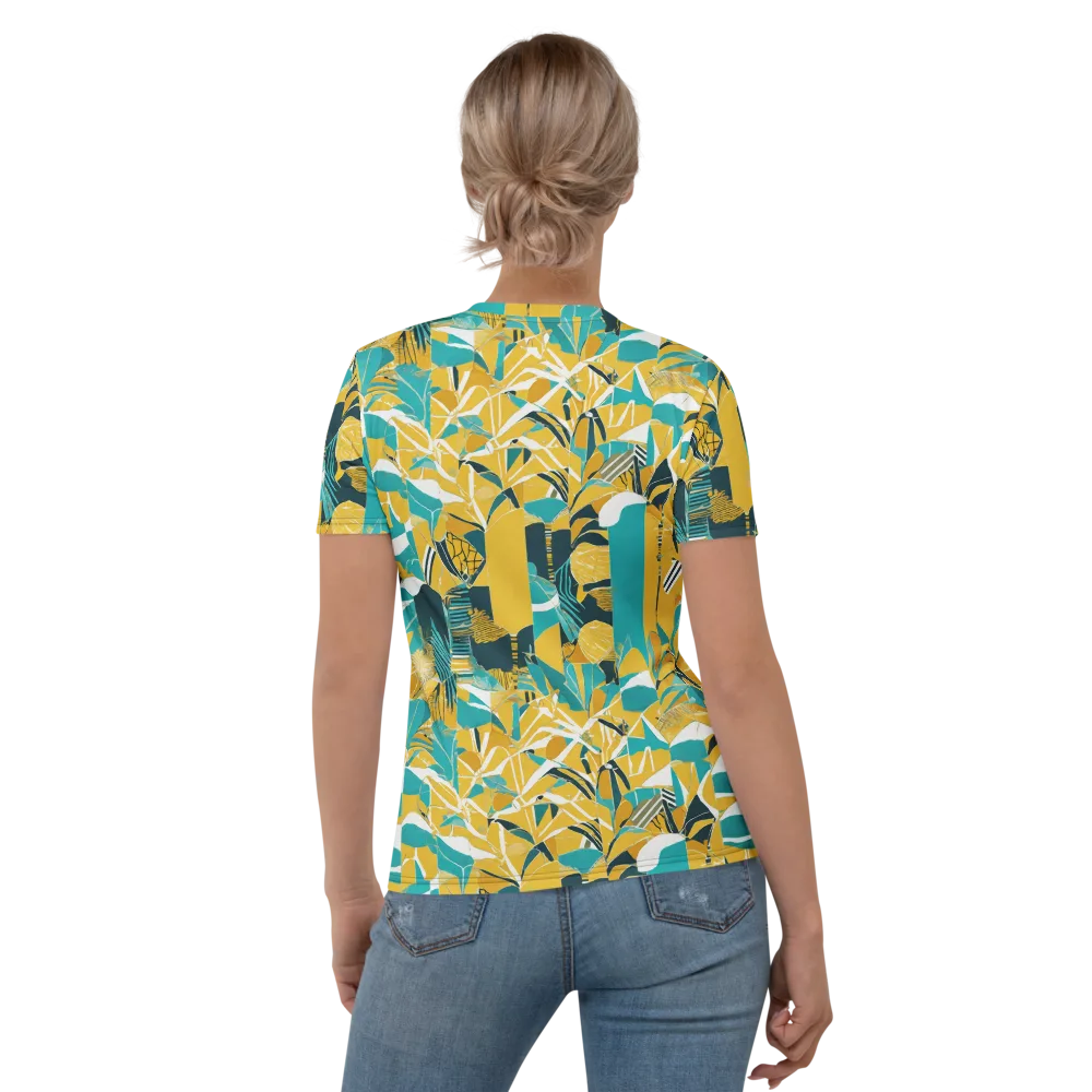 Tropic Geometry on Women's Crew Neck T-Shirt — Back