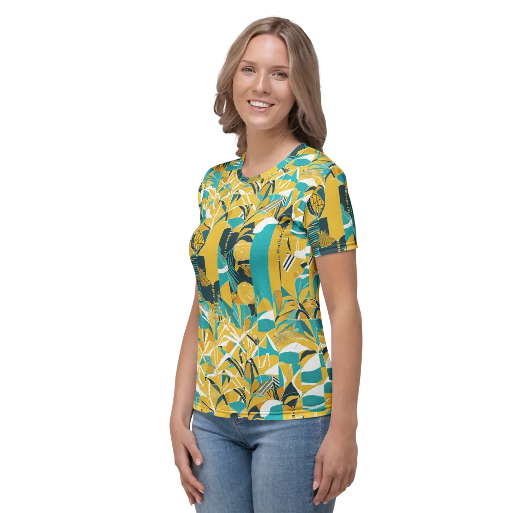 Tropic Geometry on Women's Crew Neck T-Shirt — Left
