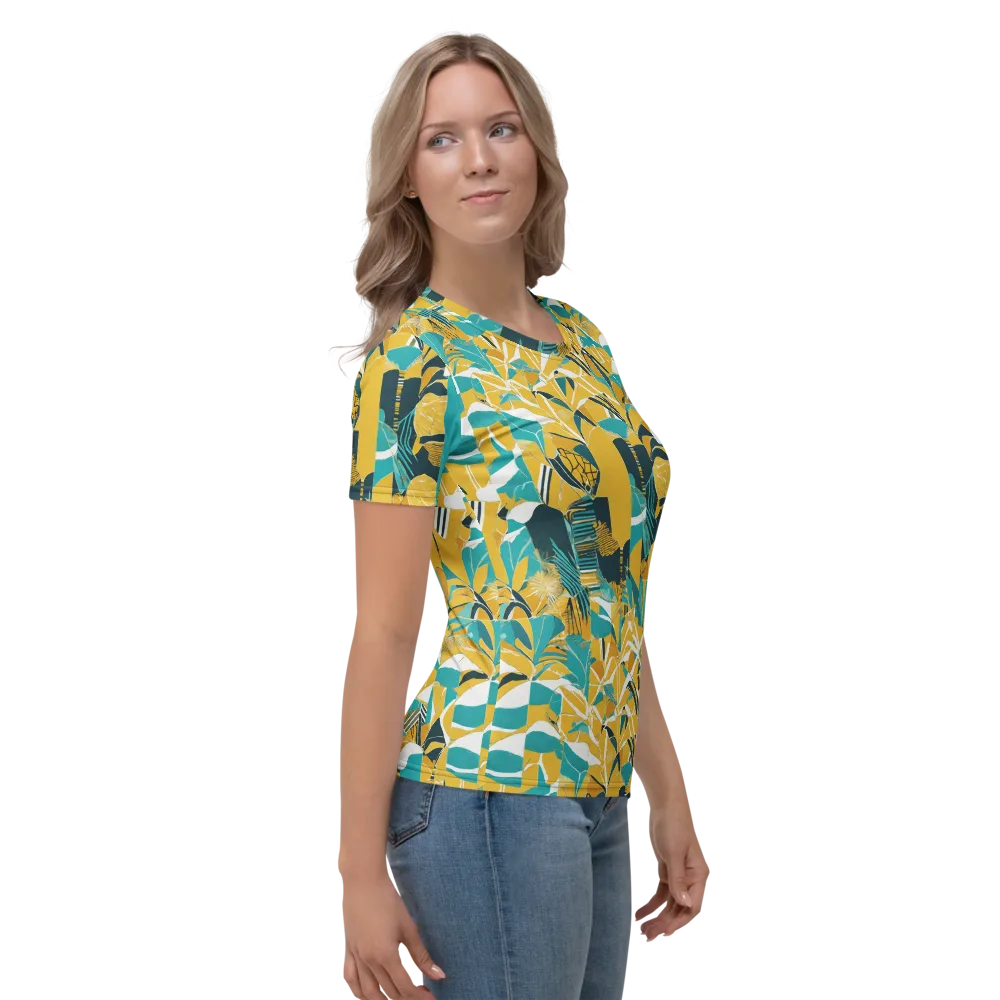 Tropic Geometry on Women's Crew Neck T-Shirt — Right