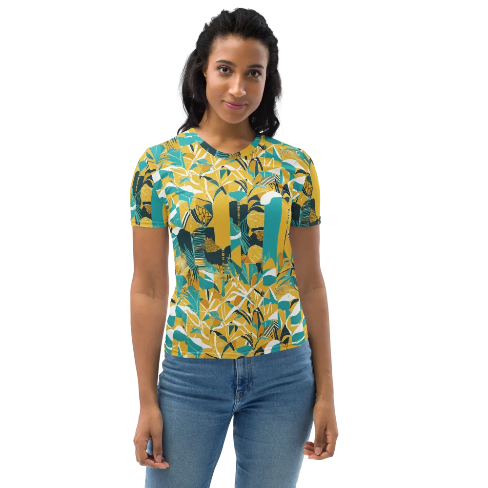 Tropic Geometry on Women's Crew Neck T-Shirt — Front