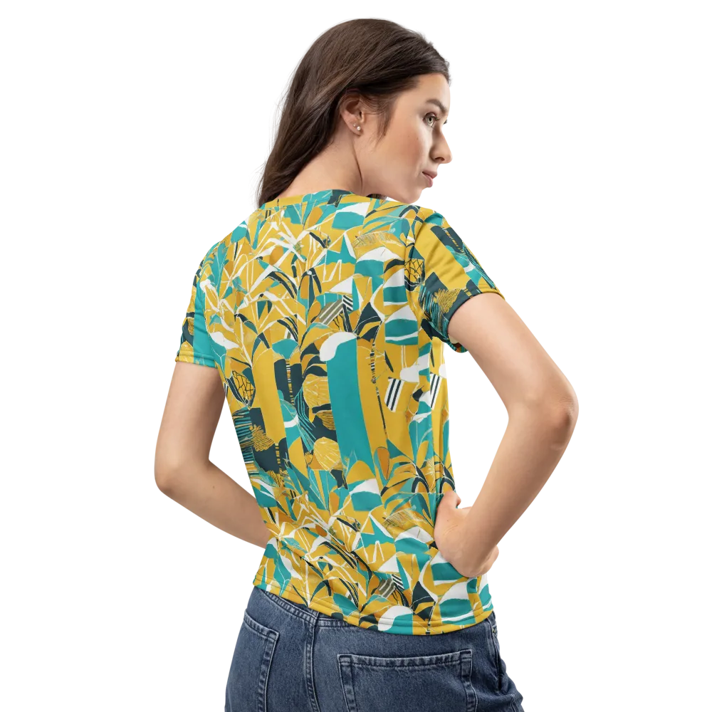 Tropic Geometry on Women's Crew Neck T-Shirt — Back