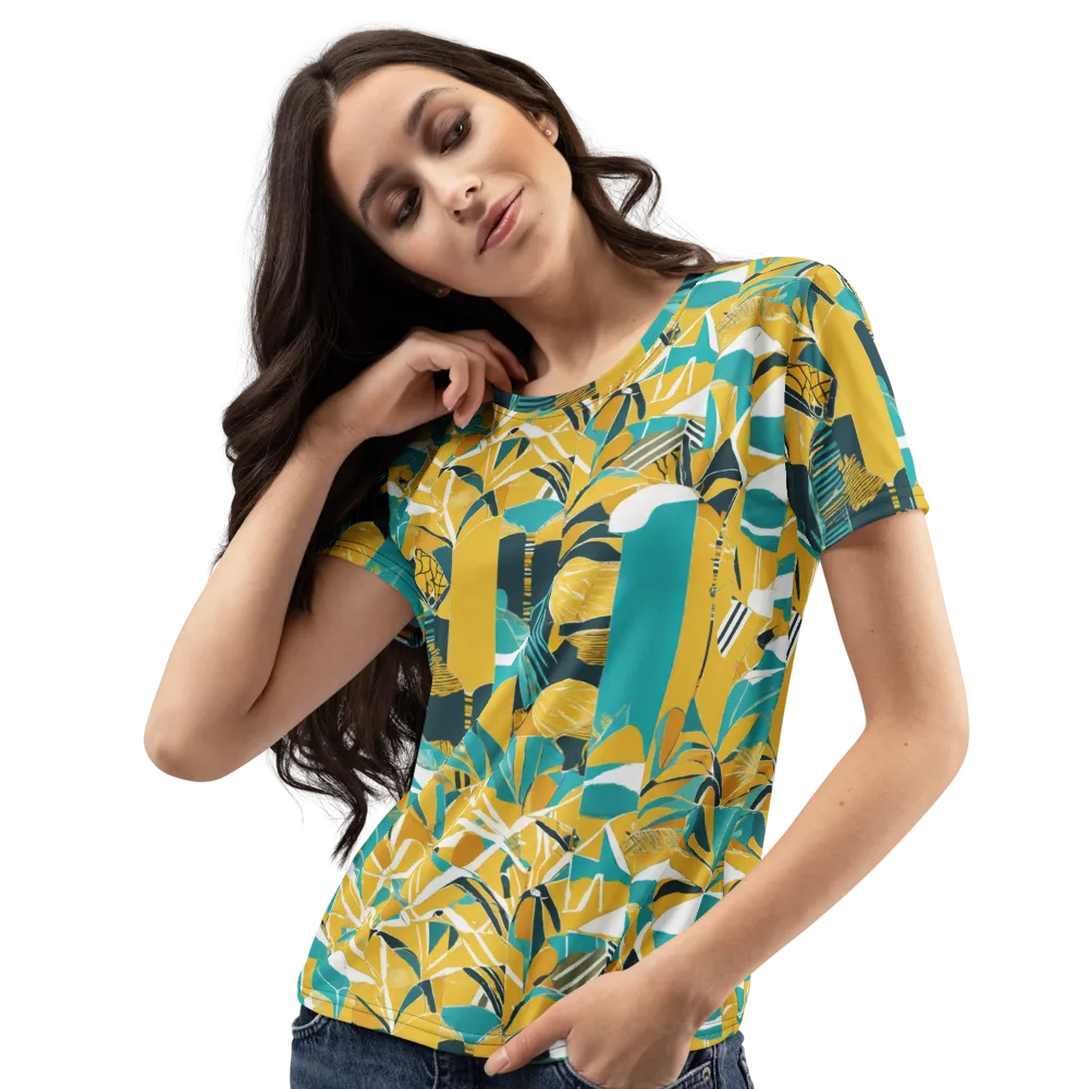 Tropic Geometry on Women's Crew Neck T-Shirt — Left Front