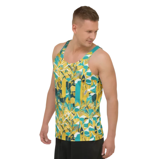 Tropic Geometry on a Men's Tank Top