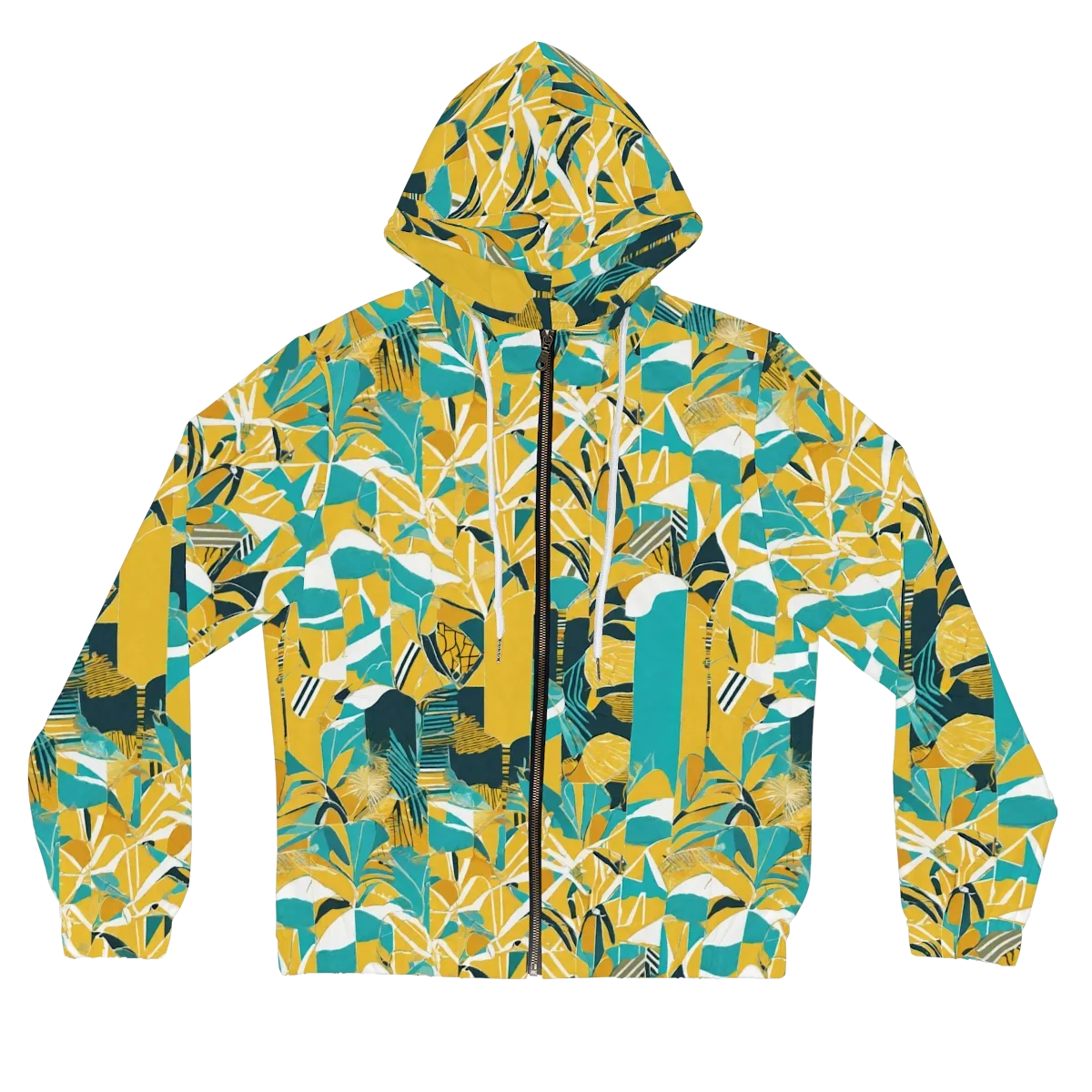Tropic Geometry on Women's Full-Zip Hoodie — Front