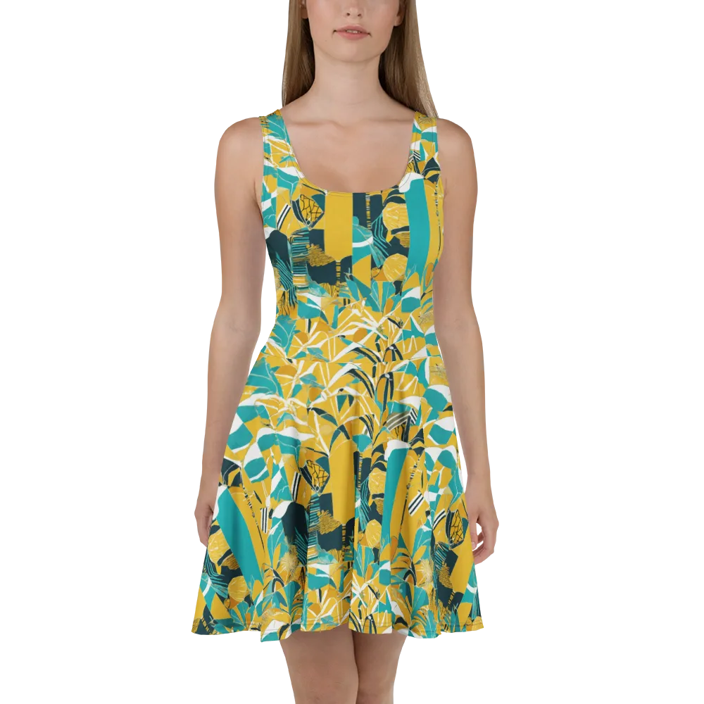 Tropic Geometry on Skater Dress — Front