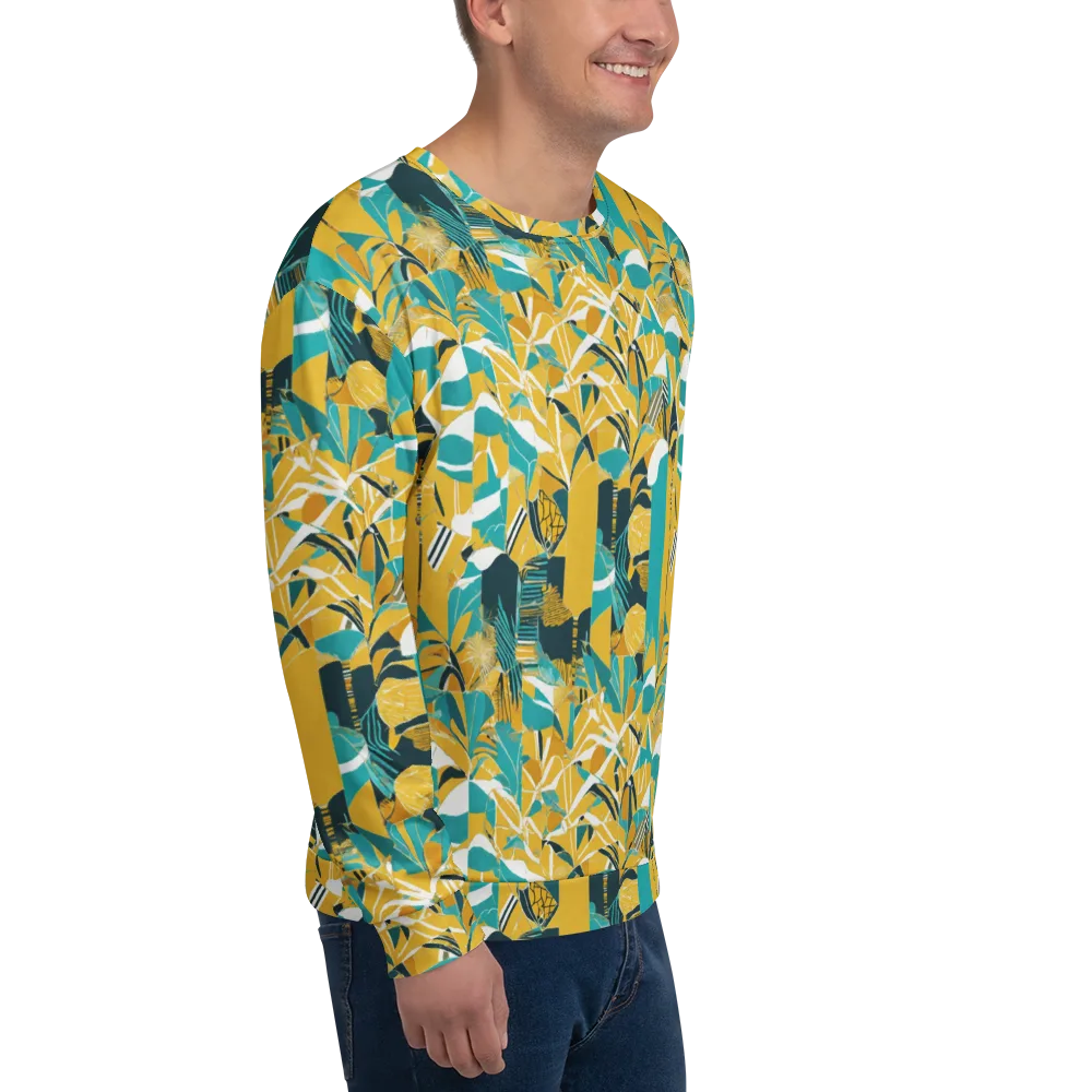 Tropic Geometry on Sweatshirt — Right Front