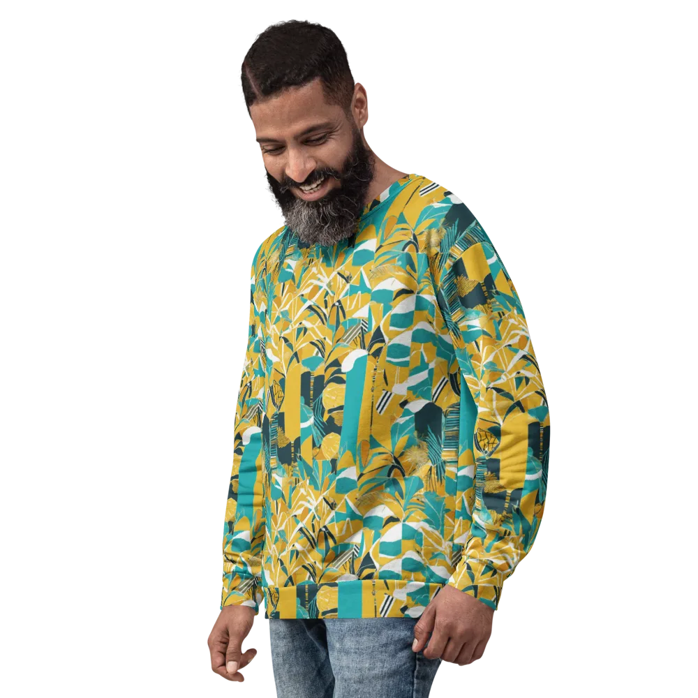 Tropic Geometry on Sweatshirt — Left Front