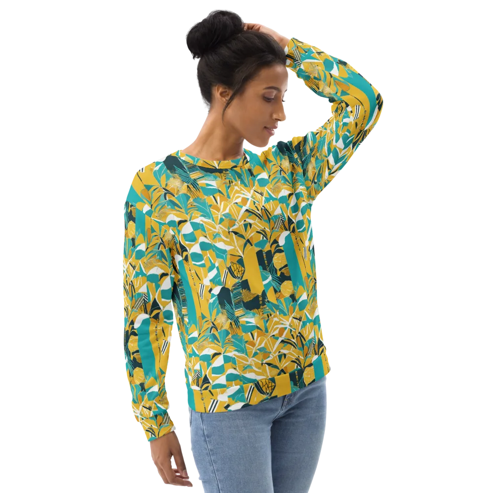 Tropic Geometry on Sweatshirt — Right Front