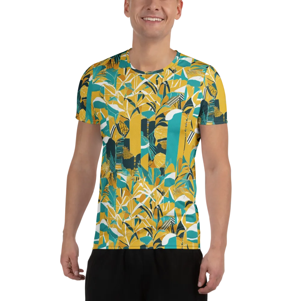 Tropic Geometry on Men's Athletic T-Shirt — Front